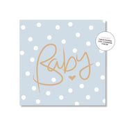 Baby Blue Polka Dot Greeting Card (Square)