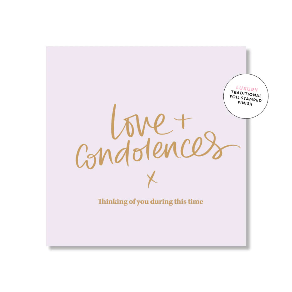 Love + Condolences Greeting Card (Mini Square)
