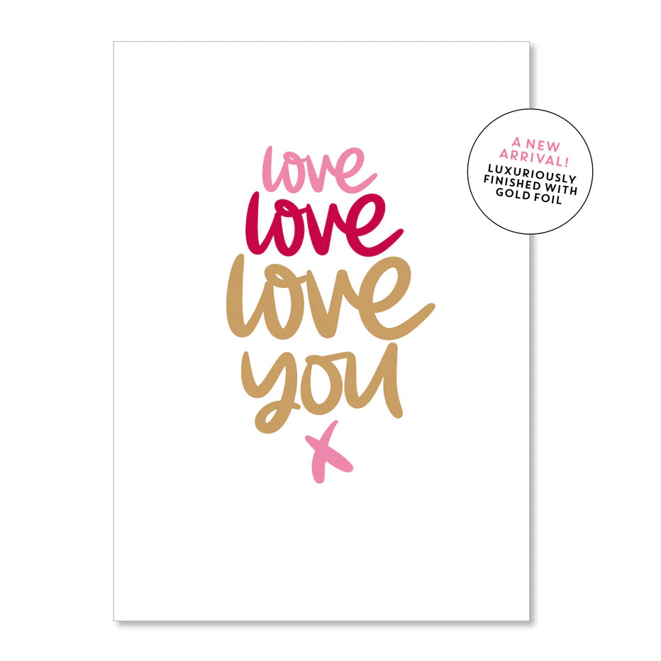 Love Love Love You Greeting Card (Large)
