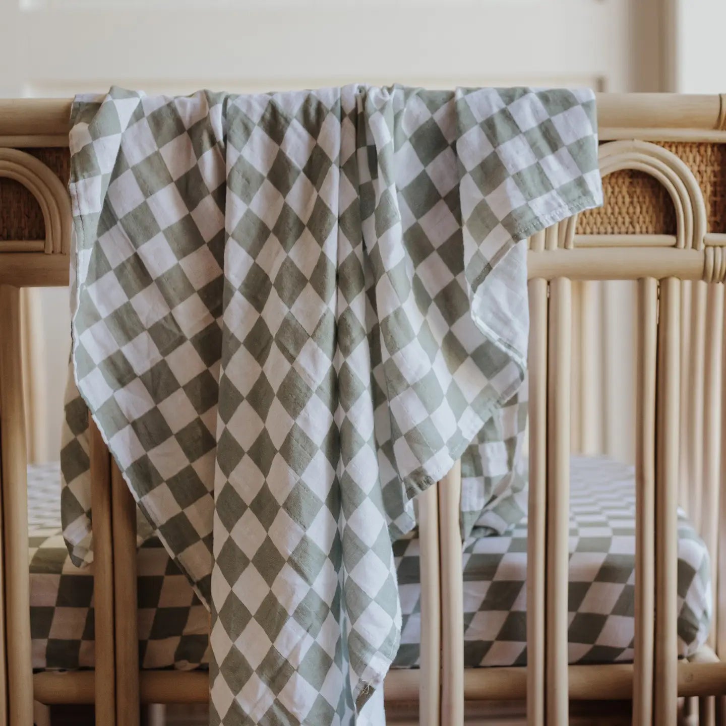 Snug As a Bub Co Swaddle - Moss Chequer
