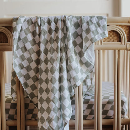 Snug As a Bub Co Swaddle - Moss Chequer