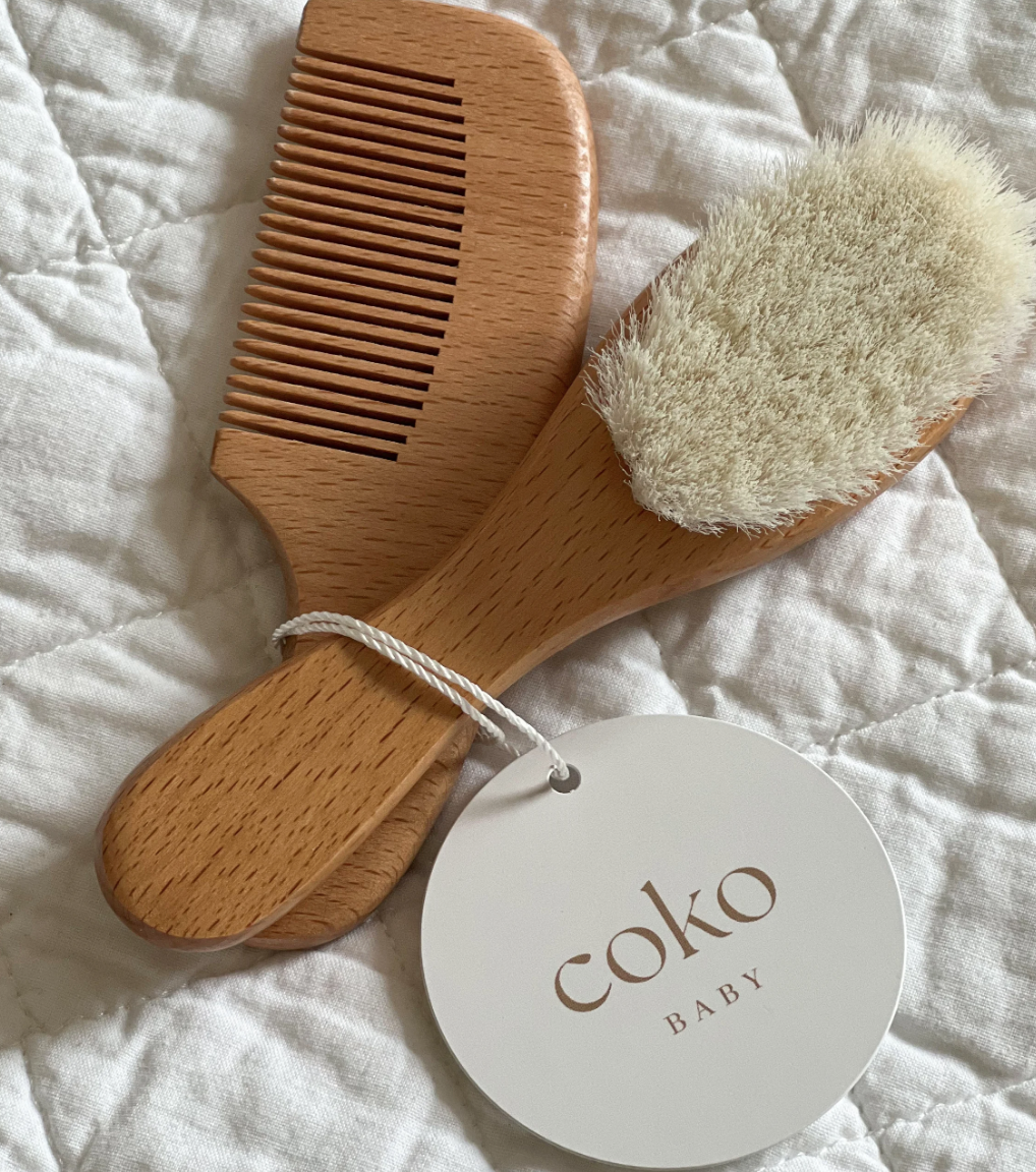 Bamboo Baby Hair Brush and Comb Set