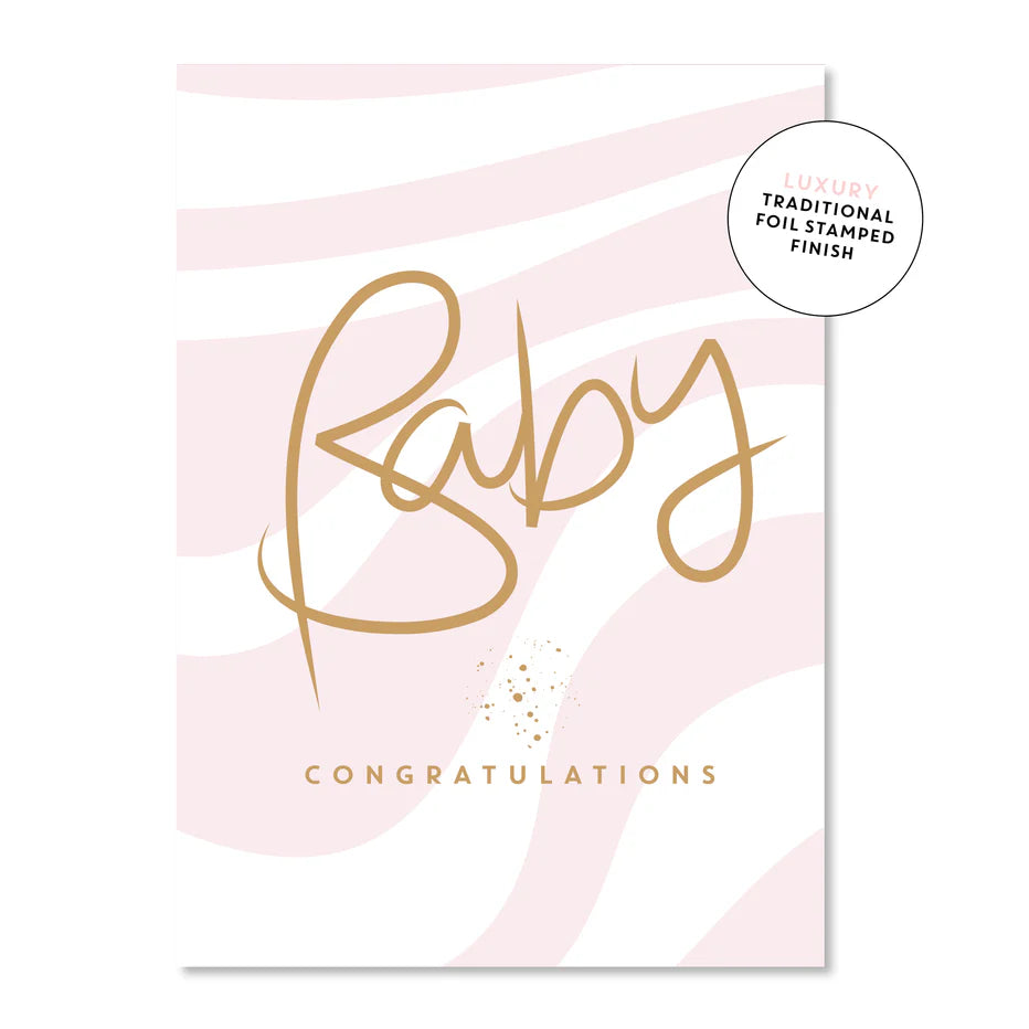 Baby Girl Wave Greeting Card (Large)