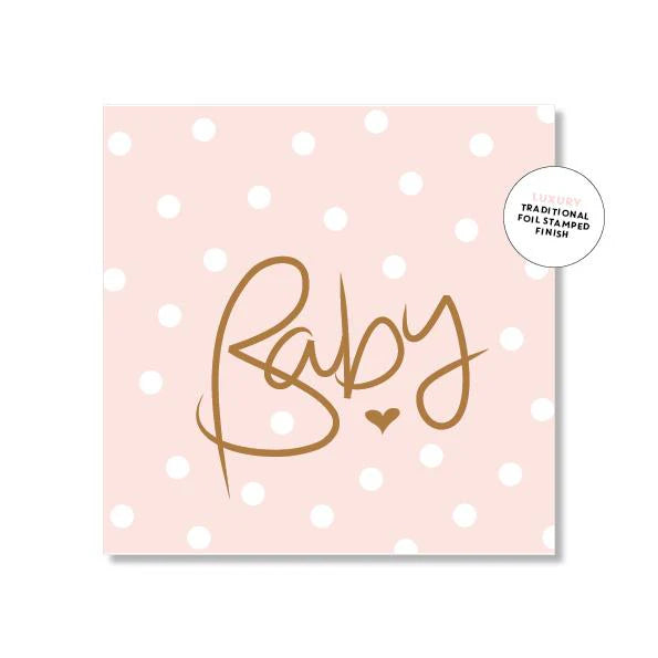 Baby Girl Polka Dot Greeting Card (Mini Square)