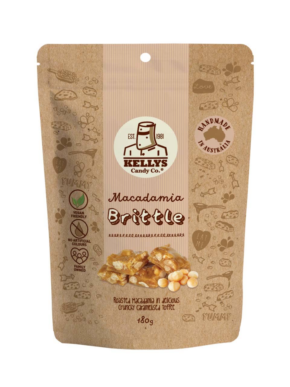 Macadamia  Brittle - Pouch 180g (1)